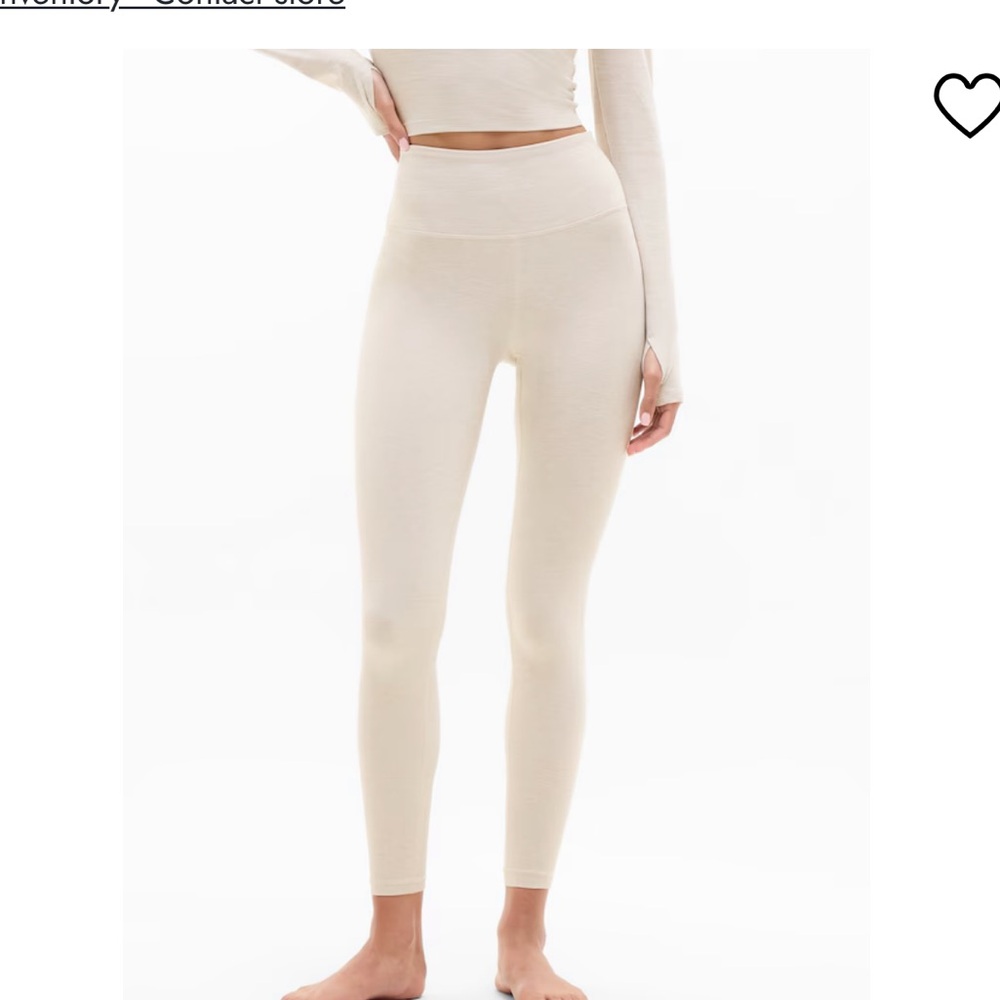 NWT Athleta Elation SoftLuxe Leggings in Cream Heather.